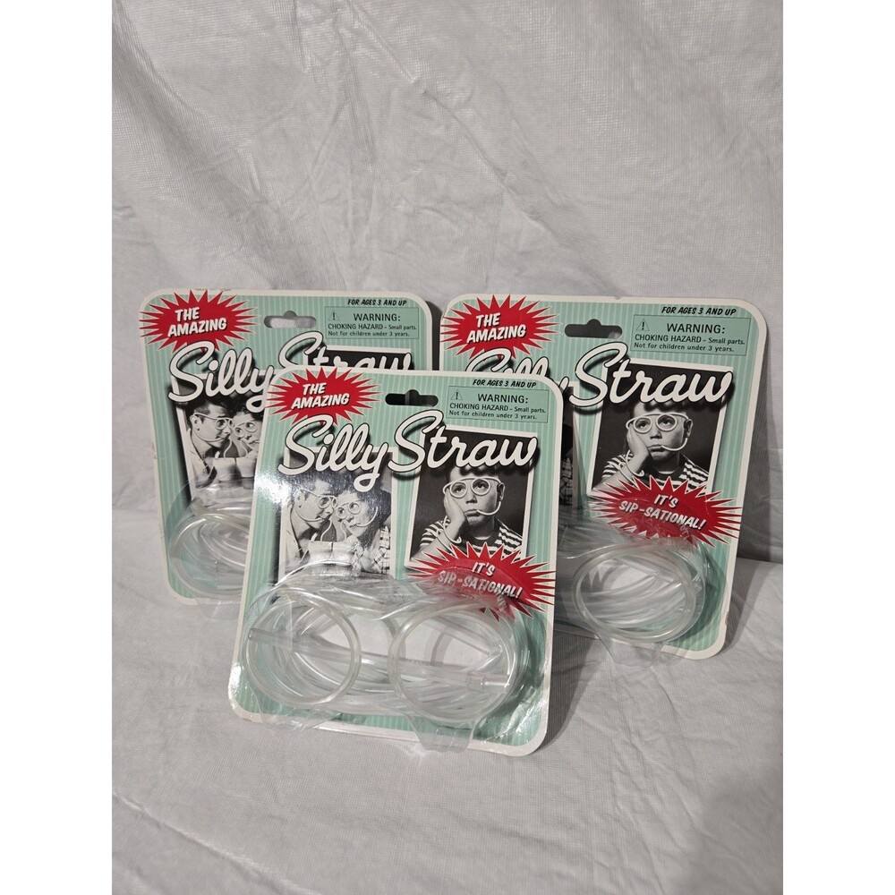 Lot of 3 New Sealed The Amazing Silly Straw Retro Glasses New Sealed Westminster